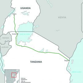 Crude Oil Pipeline, Uganda / Tanzania Map