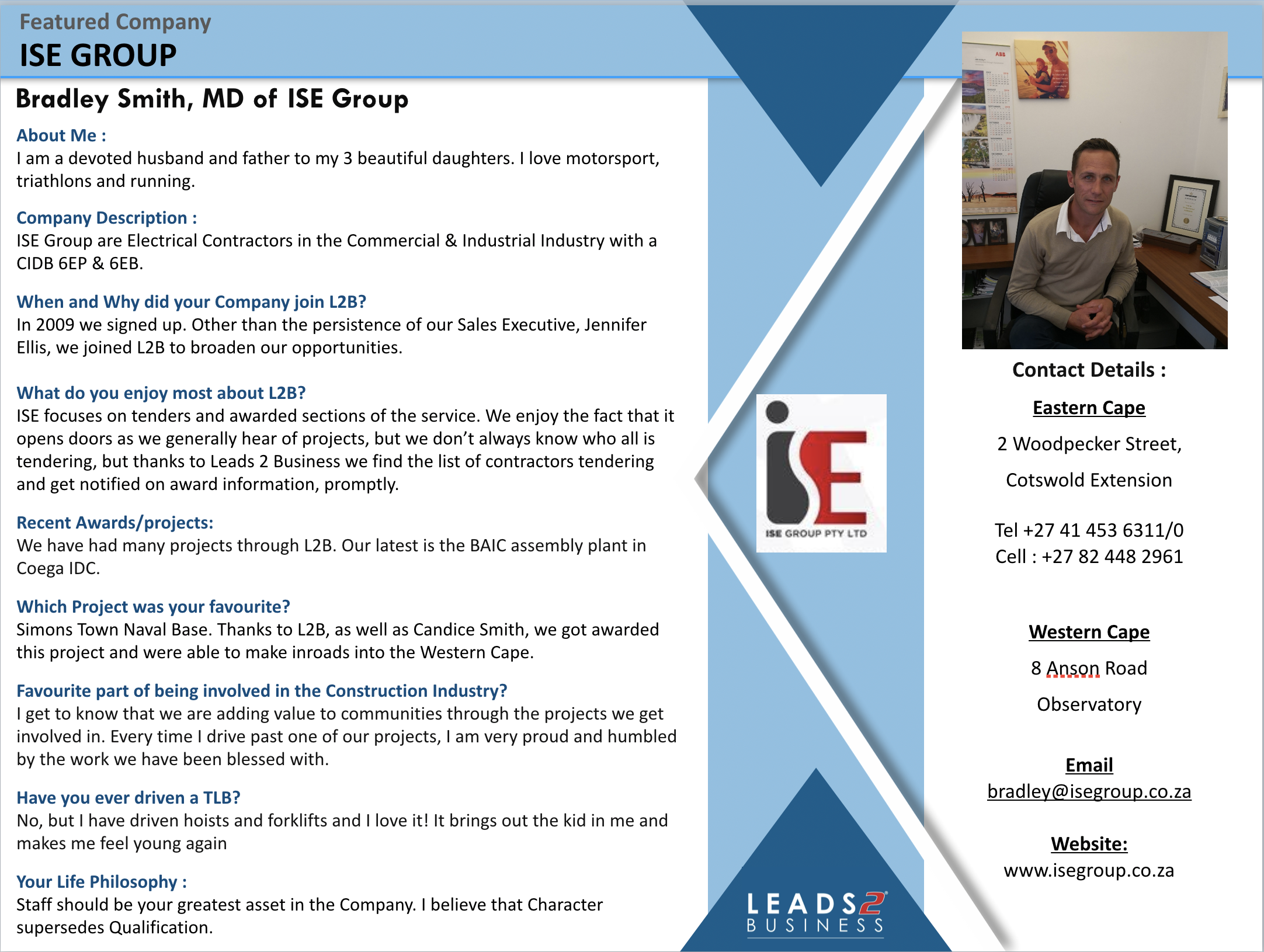 Featured Company: ISE Group (Pty) Ltd - Leads 2 Business Blog